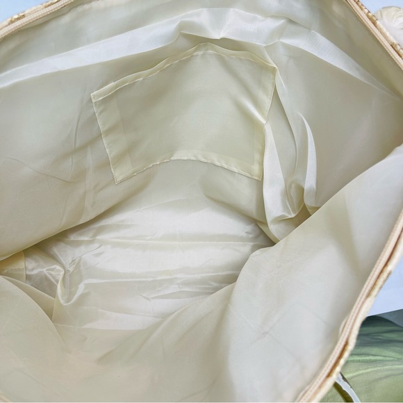 Straw & Gold Beach Shopping Tote Bag with Matching Wristlet - Picture 4 of 10